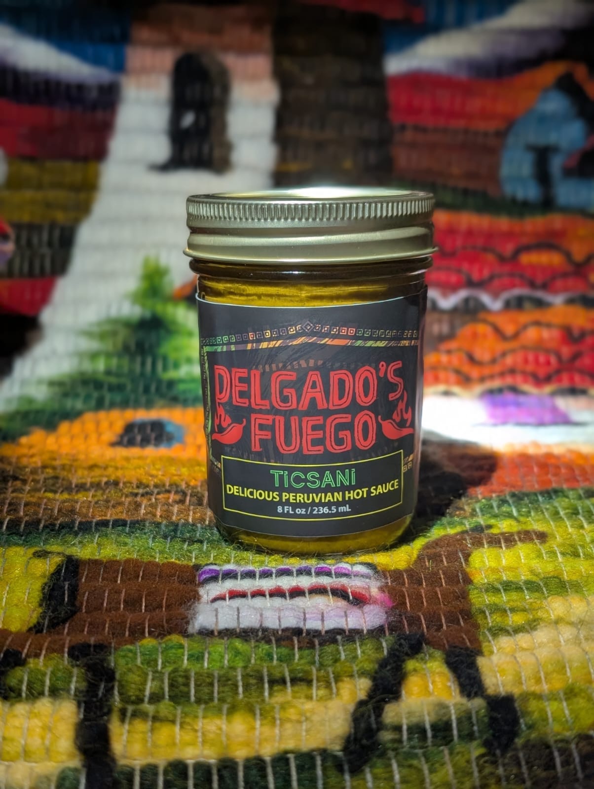 Peruvian rocoto and huacatay hot sauce Ticsani with ingredients