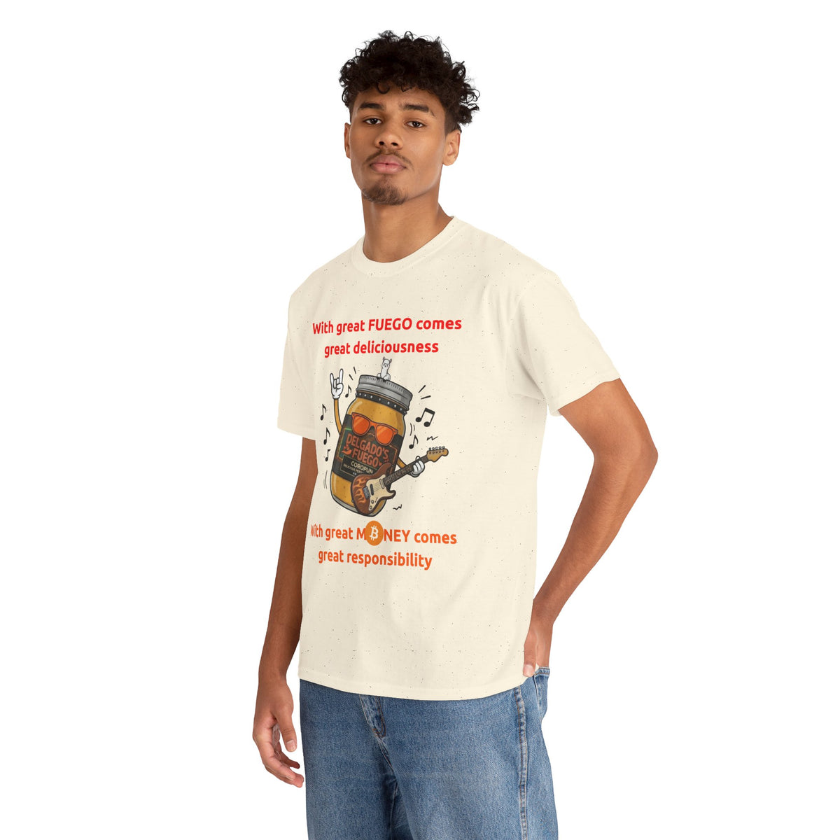 Coropuna Rocker T‑Shirt – "With great FUEGO comes great deliciousness" Shirt