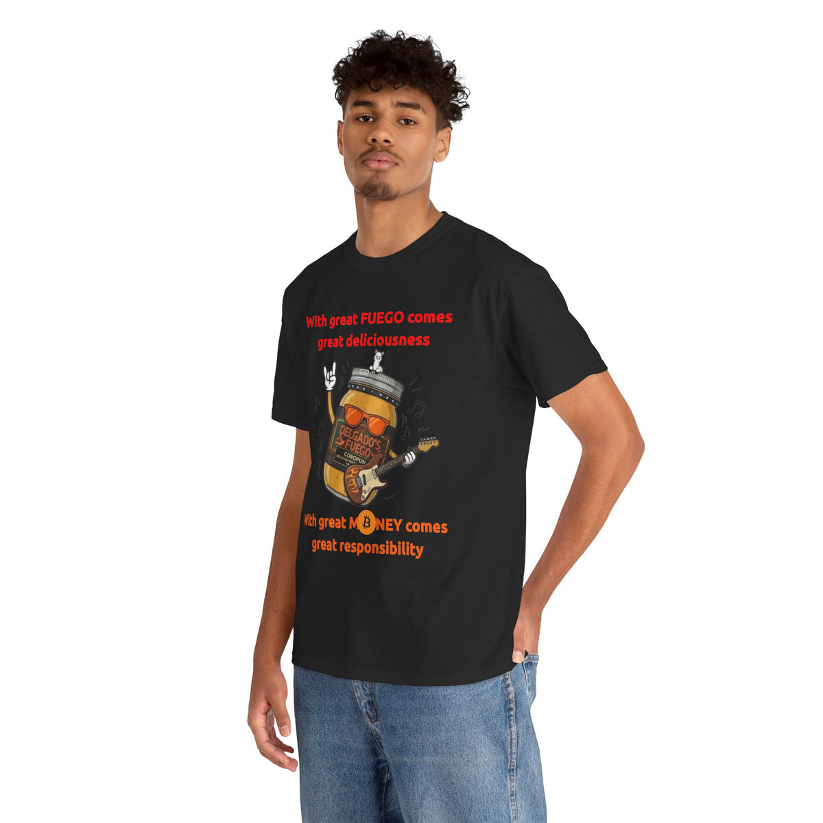 Coropuna Rocker T‑Shirt – "With great FUEGO comes great deliciousness" Shirt