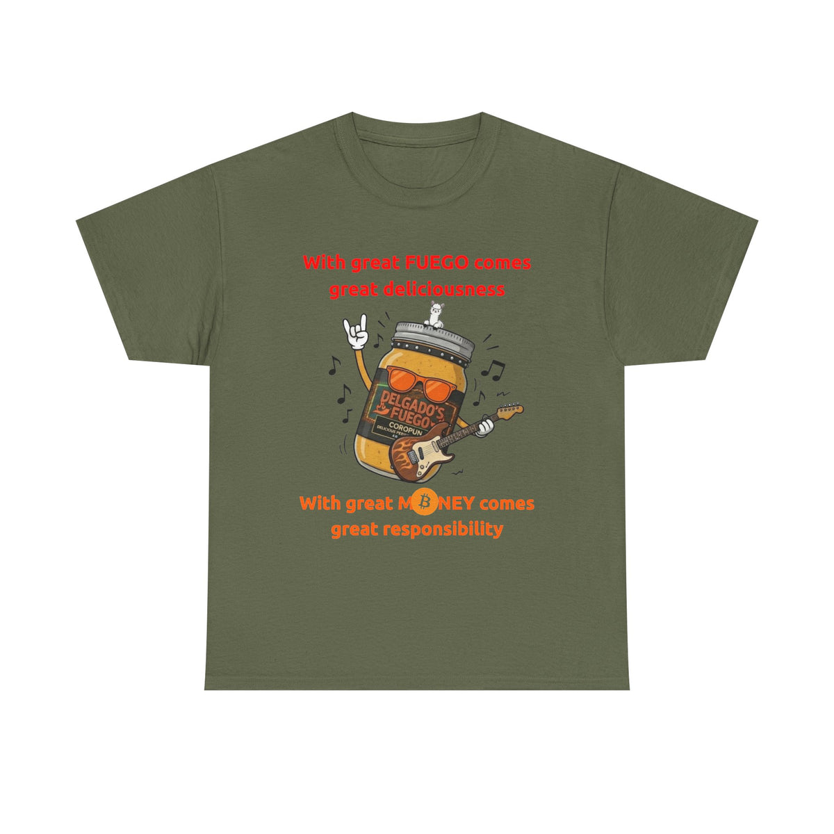 Coropuna Rocker T‑Shirt – "With great FUEGO comes great deliciousness" Shirt
