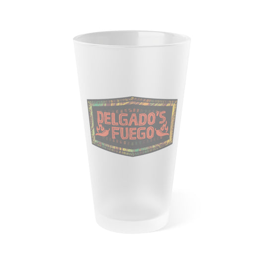 D. Fuego logo Pint Glass | Frosted 16oz Beer Glass