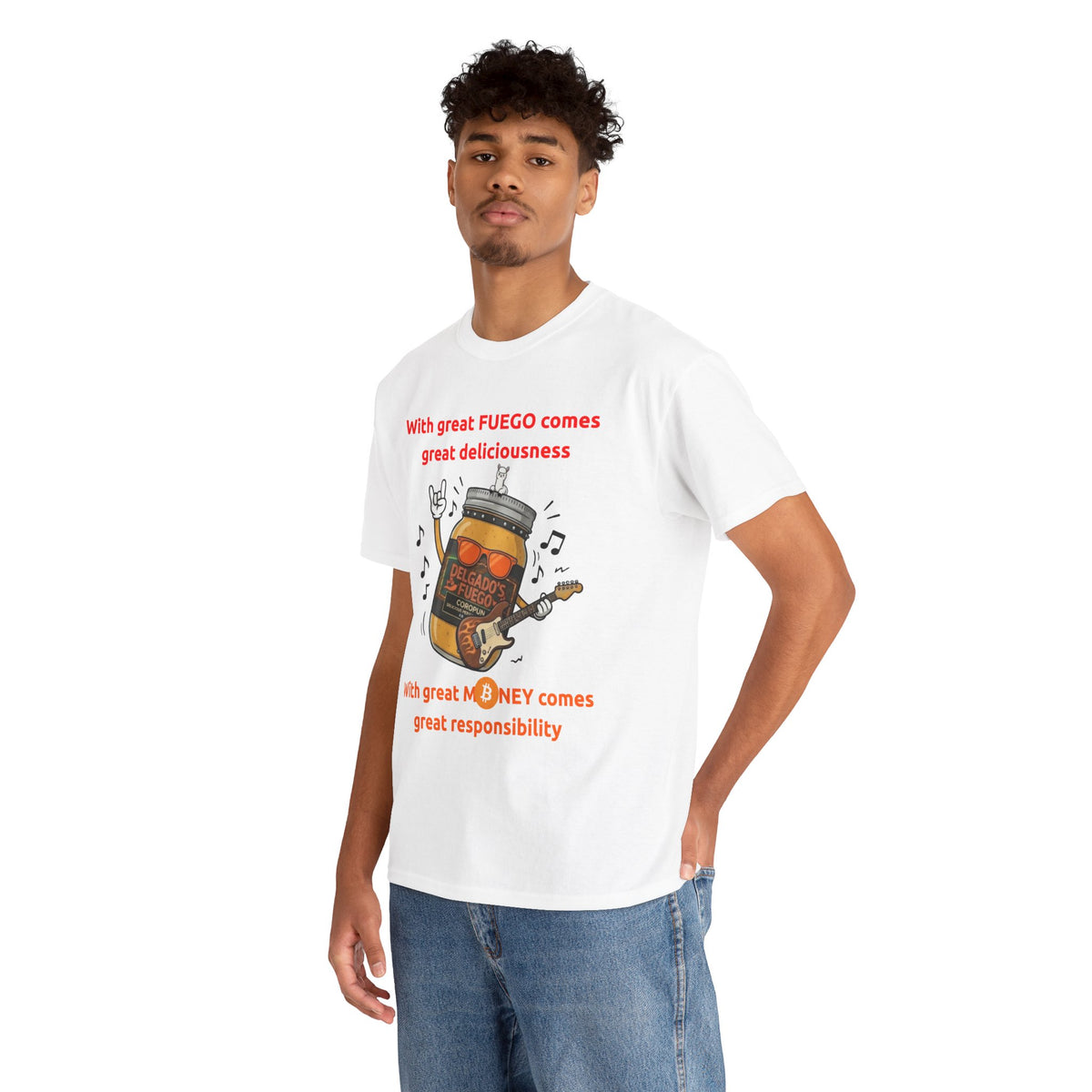 Coropuna Rocker T‑Shirt – "With great FUEGO comes great deliciousness" Shirt