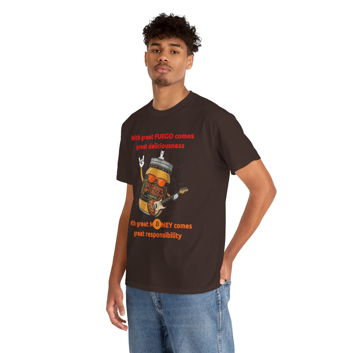 Coropuna Rocker T‑Shirt – "With great FUEGO comes great deliciousness" Shirt