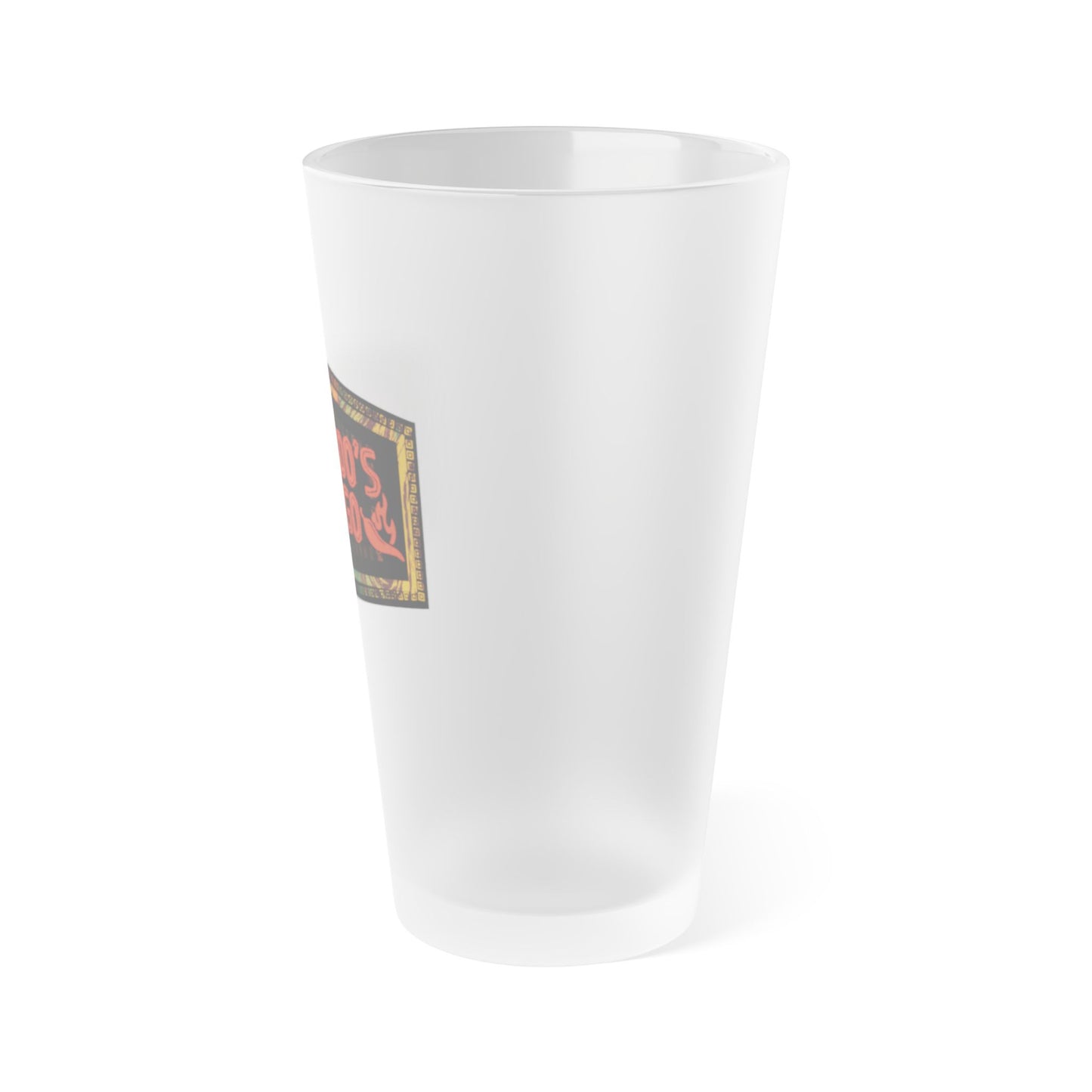 D. Fuego logo Pint Glass | Frosted 16oz Beer Glass