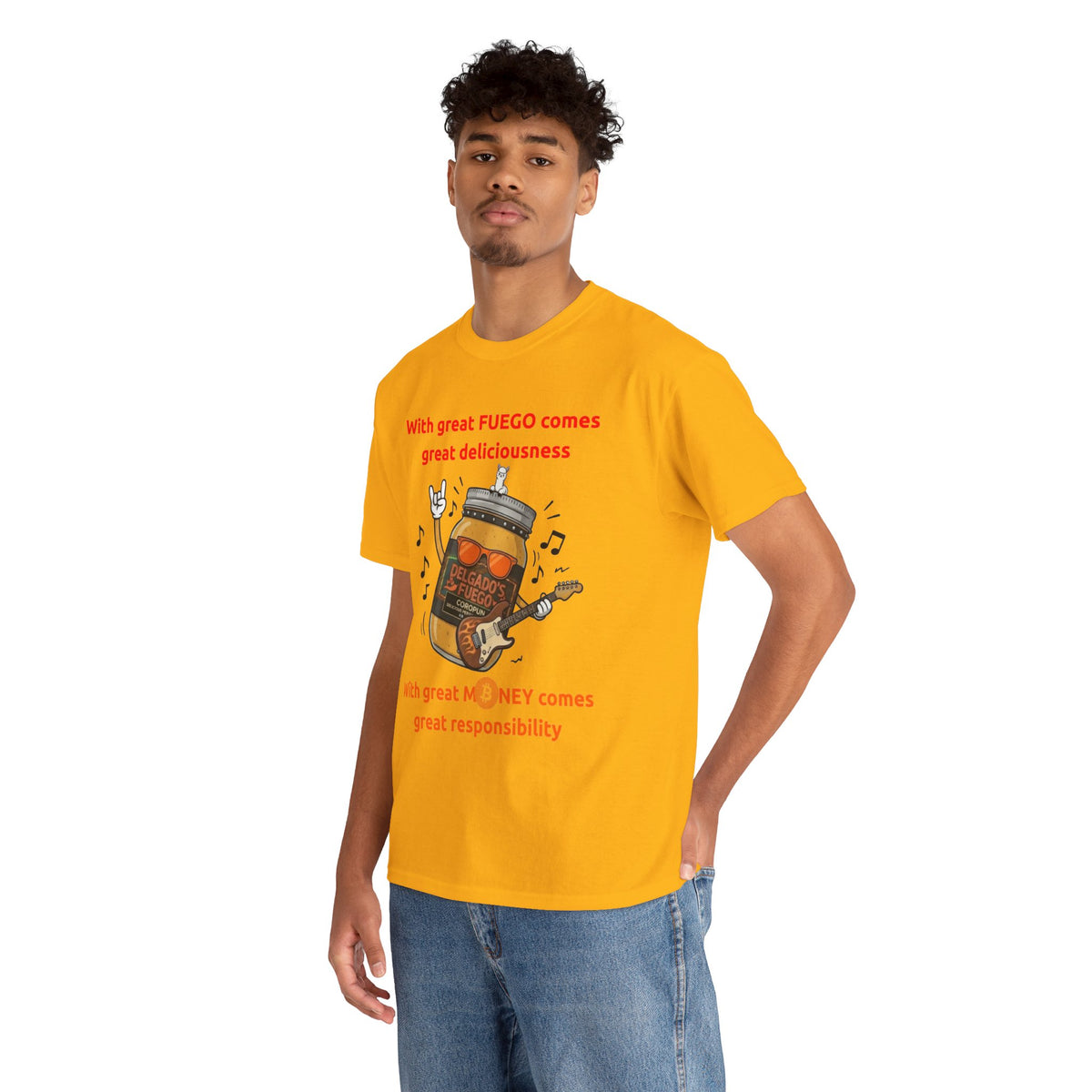 Coropuna Rocker T‑Shirt – "With great FUEGO comes great deliciousness" Shirt