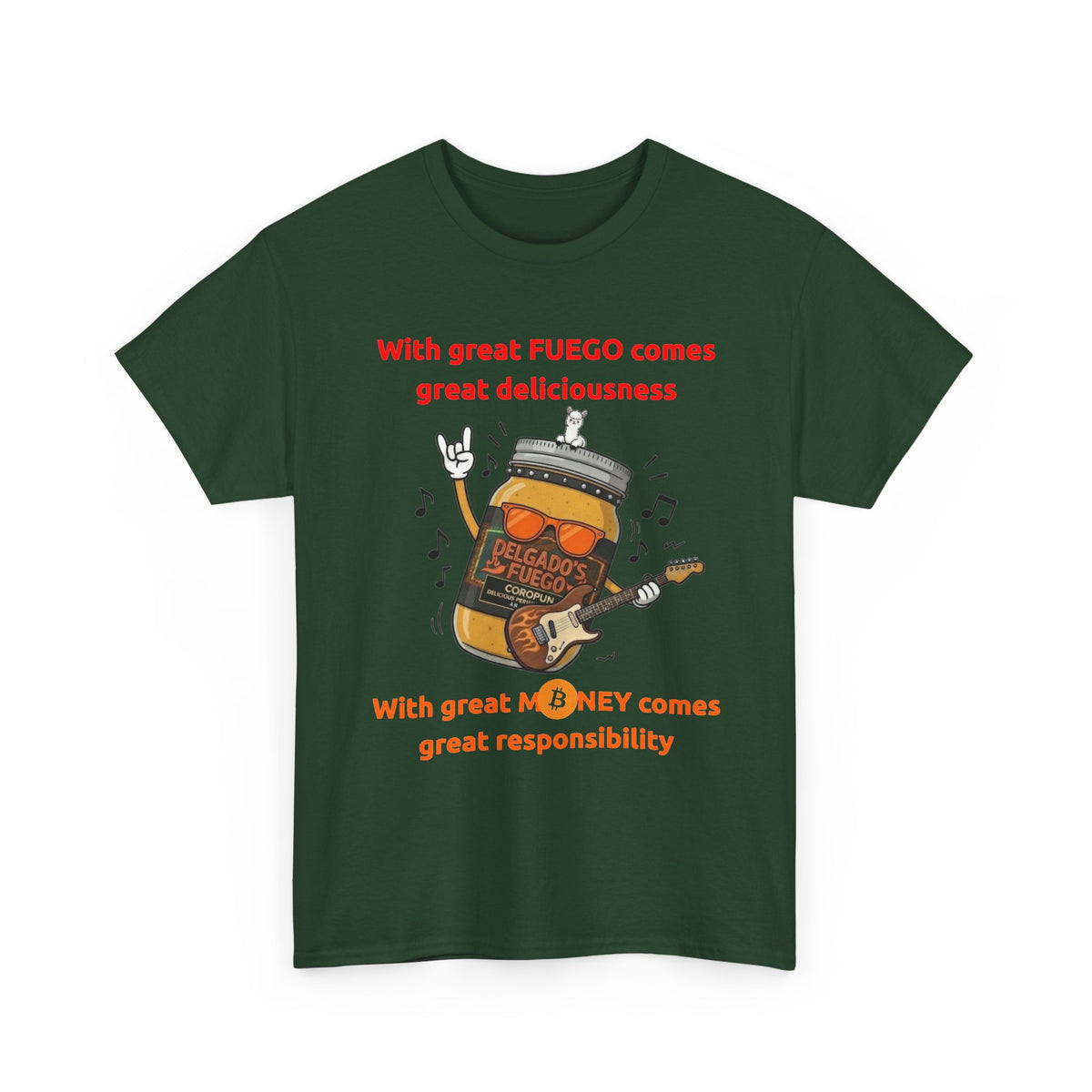 Coropuna Rocker T‑Shirt – "With great FUEGO comes great deliciousness" Shirt