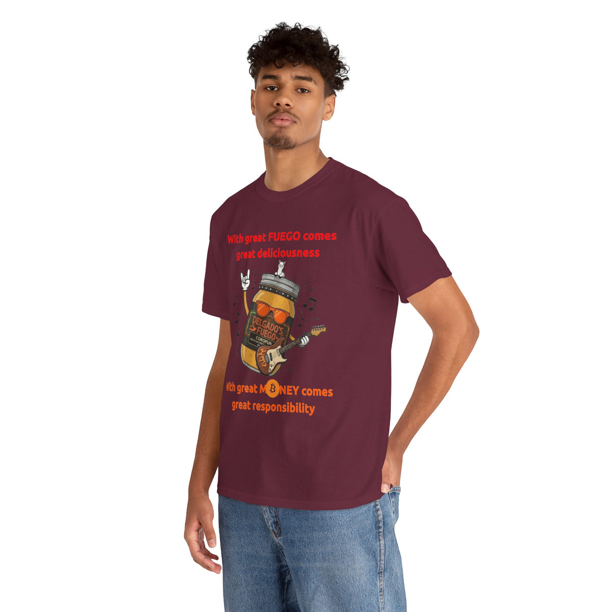 Coropuna Rocker T‑Shirt – "With great FUEGO comes great deliciousness" Shirt
