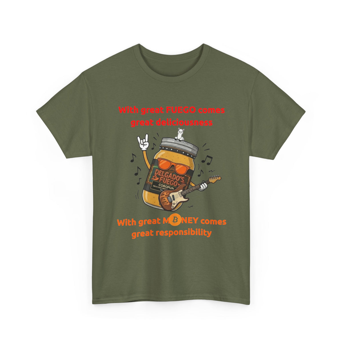 Coropuna Rocker T‑Shirt – "With great FUEGO comes great deliciousness" Shirt
