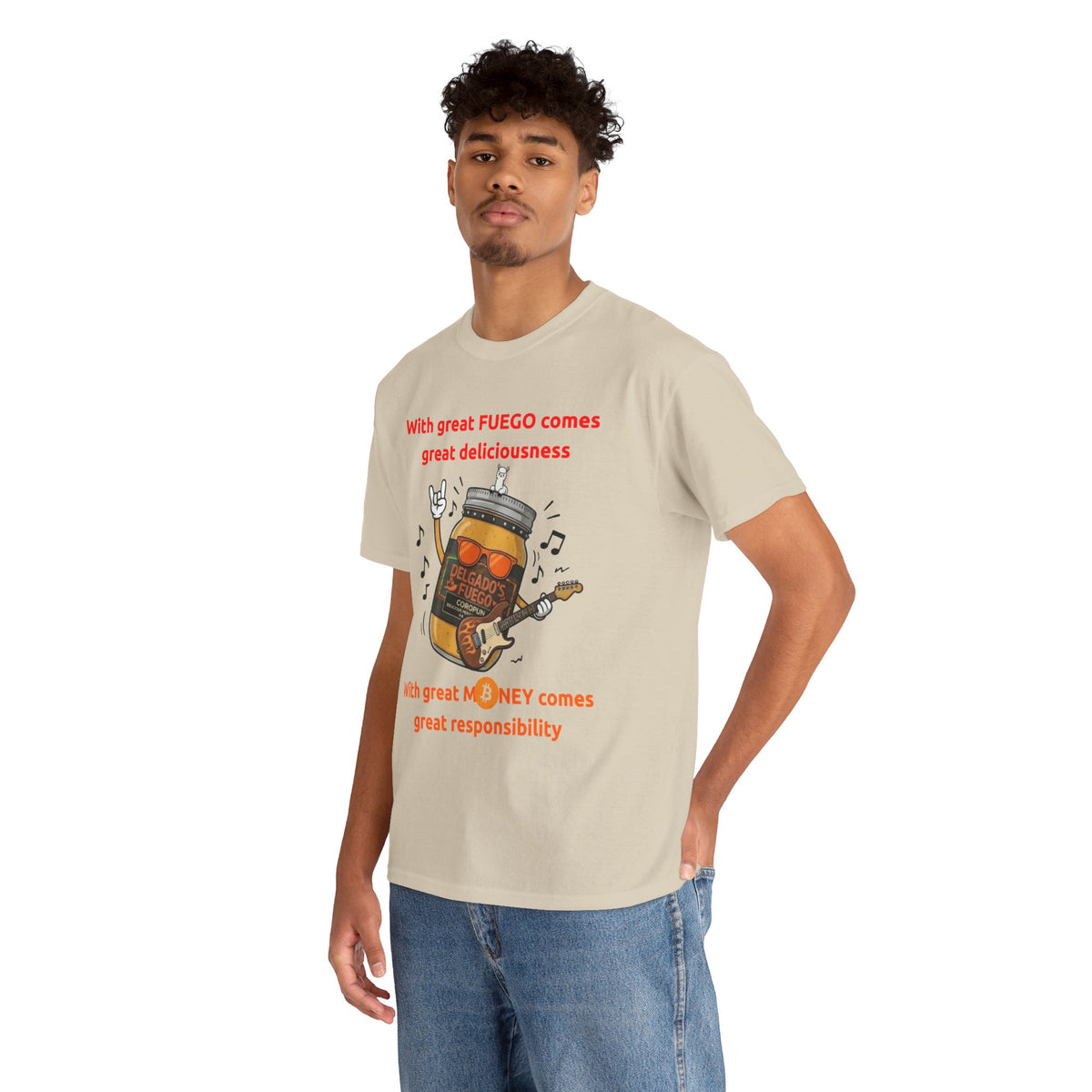 Coropuna Rocker T‑Shirt – "With great FUEGO comes great deliciousness" Shirt